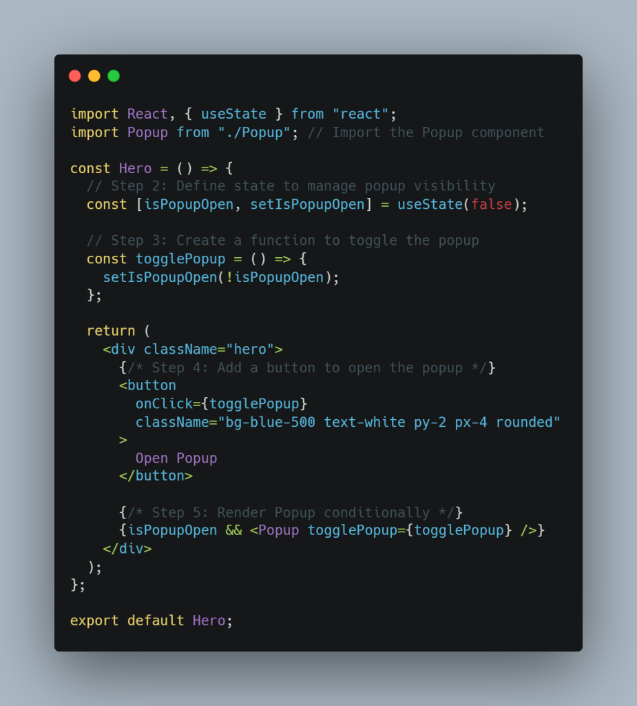 hero component code